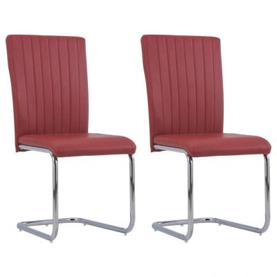 Emaga vidaxl krzesła stołowe, wspornikowe, 2 szt., bordowe, sztuczna skóra