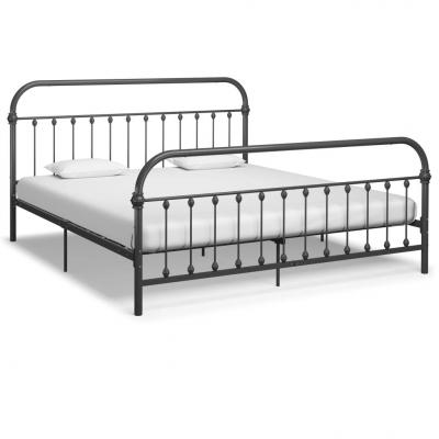 Emaga vidaxl rama łóżka, szara, metalowa, 180x200 cm