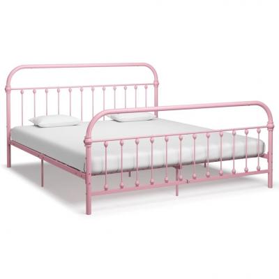 Emaga vidaxl rama łóżka, różowa, metalowa, 180 x 200 cm