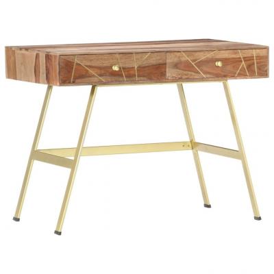 Emaga vidaxl biurko z szufladami, 100x55x75 cm, lite drewno sheesham