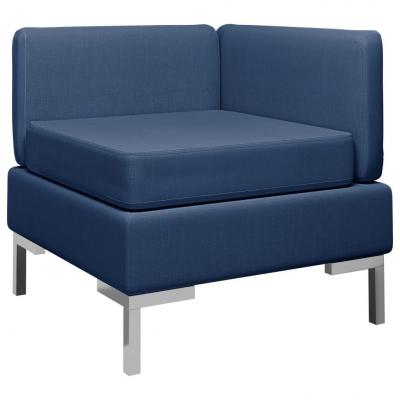 Emaga vidaxl moduł sofy narożnej z poduszką, tkanina, niebieski