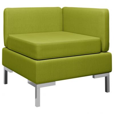 Emaga vidaxl moduł sofy narożnej z poduszką, tkanina, zielony