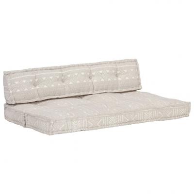 Emaga vidaxl poduszki na sofę z palet, tkanina, jasnobrązowy patchwork