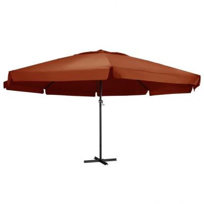 Emaga vidaxl parasol ogrodowy na słupku aluminiowym, 600 cm, terakota
