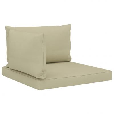 Emaga vidaxl poduszki na sofę z palet, 3 szt., kremowe, tkanina