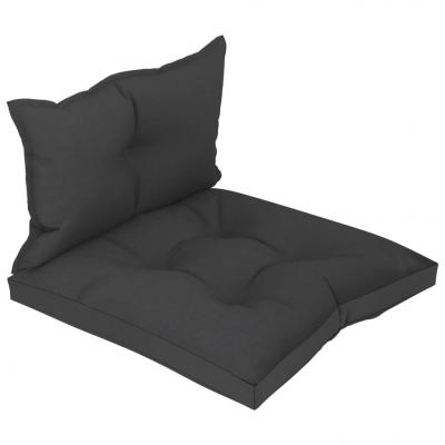 Emaga vidaxl poduszki na sofę z palet, 2 szt., czarne, tkanina