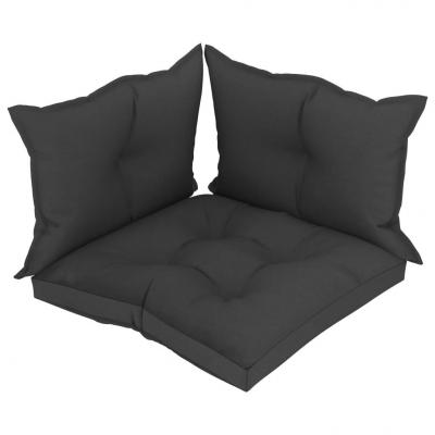 Emaga vidaxl poduszki na sofę z palet, 3 szt., czarne, tkanina