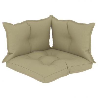 Emaga vidaxl poduszki na sofę z palet, 3 szt., kremowe, tkanina