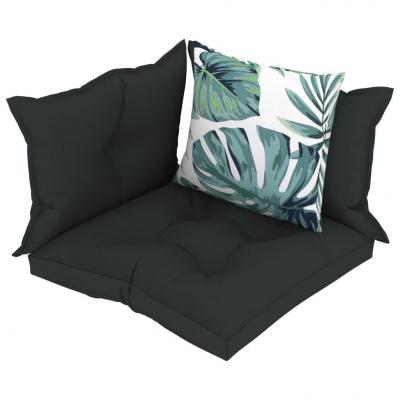 Emaga vidaxl poduszki na sofę z palet, 4 szt., antracytowe, tkanina