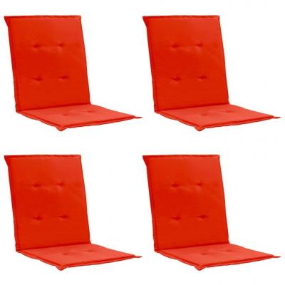 Emaga vidaxl poduszki na krzesła ogrodowe, 4 szt., czerwone, 100x50x3 cm
