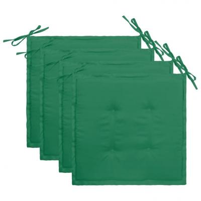 Emaga vidaxl poduszki na krzesła ogrodowe, 4 szt., zielone, 40 x 40 x 3 cm
