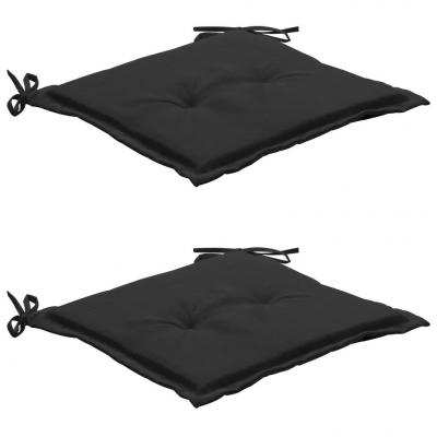 Emaga vidaxl poduszki na krzesła ogrodowe, 2 szt., czarne, 50 x 50 x 3 cm