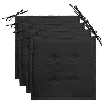 Emaga vidaxl poduszki na krzesła ogrodowe, 4 szt., czarne, 40 x 40 x 3 cm