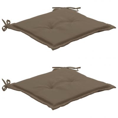 Emaga vidaxl poduszki na krzesła ogrodowe, 2 szt., taupe, 50 x 50 x 3 cm