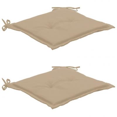Emaga vidaxl poduszki na krzesła ogrodowe, 2 szt., beżowe, 50 x 50 x 3 cm