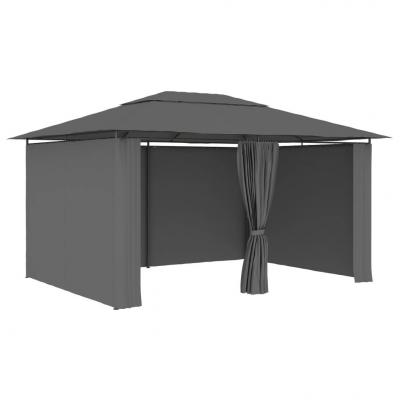 Emaga vidaxl namiot ogrodowy z zasłonami, 4 x 3 m, antracytowy