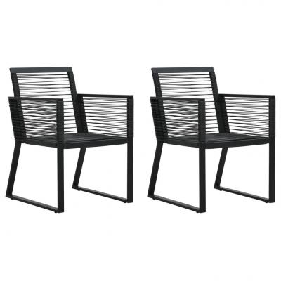Emaga vidaxl krzesła ogrodowe, 2 szt., czarne, rattan pvc