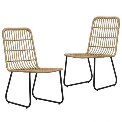 Emaga vidaxl krzesła ogrodowe, 2 szt., polirattan, kolor dębowy