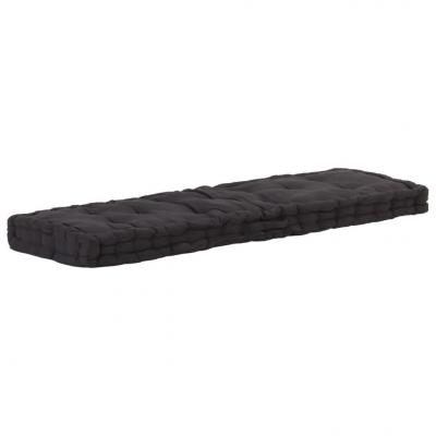 Emaga vidaxl poduszka na podłogę lub palety, bawełna, 120x40x7 cm, czarna