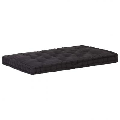 Emaga vidaxl poduszka na podłogę lub palety, bawełna, 120x80x10 cm, czarna