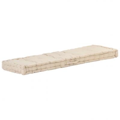 Emaga vidaxl poduszka na podłogę lub palety, bawełna, 120x40x7 cm, beżowa