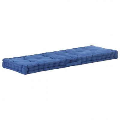 Emaga vidaxl poduszka na podłogę lub palety, bawełna, 120x40x7 cm, błękitna