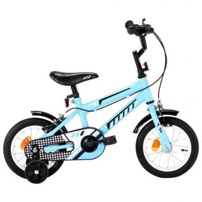 Emaga vidaxl rower dla dzieci, 12 cali, czarno-niebieski
