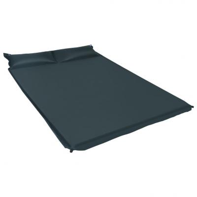 Emaga vidaxl materac dmuchany z poduszką, 130x190 cm, ciemnozielony