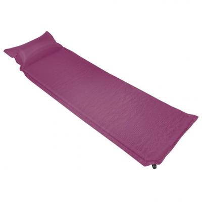 Emaga vidaxl materac dmuchany z poduszką, 55x185 cm, różowy