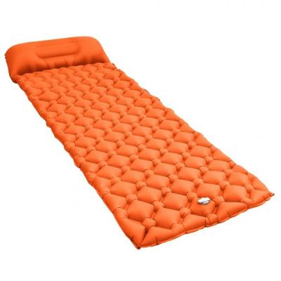 Emaga vidaxl dmuchany materac z poduszką, 58x190 cm, pomarańczowy