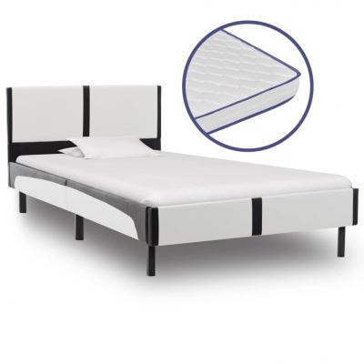 Emaga vidaxl łóżko z materacem memory, sztuczna skóra, 90x200 cm