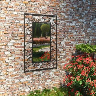 Emaga vidaxl lustro ścienne do ogrodu, prostokątne, 50 x 80 cm, czarne