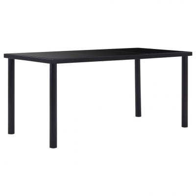 Emaga vidaxl stół jadalniany, czarny, 160 x 80 x 75 cm, hartowane szkło