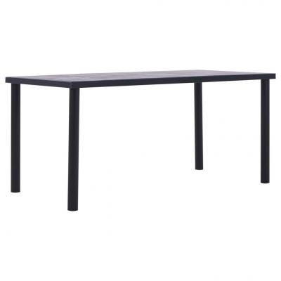 Emaga vidaxl stół jadalniany, czarny i betonowy szary, 160x80x75 cm, mdf