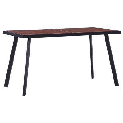 Emaga vidaxl stół jadalniany, ciemne drewno i czerń, 140x70x75 cm, mdf