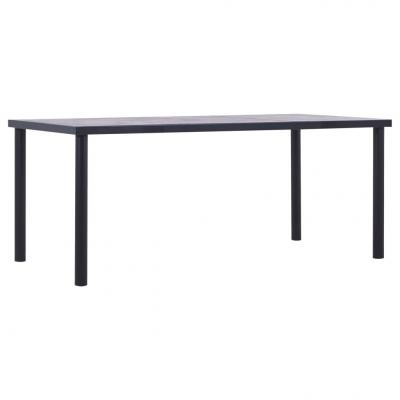 Emaga vidaxl stół jadalniany, czarny i betonowy szary, 180x90x75 cm, mdf