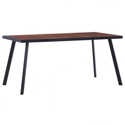 Emaga vidaxl stół jadalniany, ciemne drewno i czerń, 160x80x75 cm, mdf