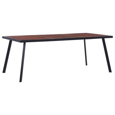Emaga vidaxl stół jadalniany, ciemne drewno i czerń, 200x100x75 cm, mdf