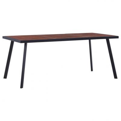 Emaga vidaxl stół jadalniany, ciemne drewno i czerń, 180x90x75 cm, mdf