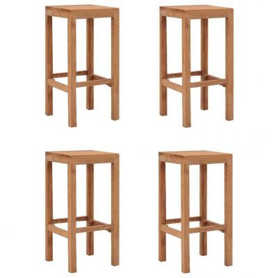 Emaga vidaxl stołki barowe, 4 sztuki, lite drewno tekowe