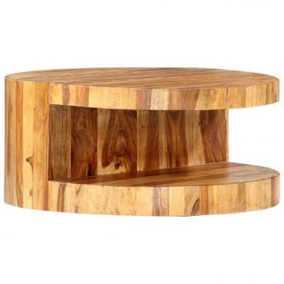 Emaga vidaxl okrągły stolik kawowy, 65x30 cm, lite drewno sheesham