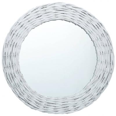 Emaga vidaxl lustro, białe, 80 cm, wiklinowe