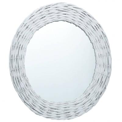Emaga vidaxl lustro, białe, 120x60 cm, wiklina