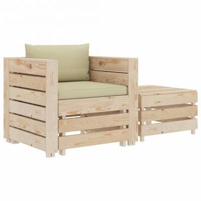 Emaga vidaxl 2-cz. zestaw mebli ogrodowych z palet, kremowe poduszki, drewno