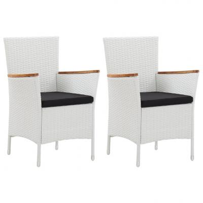 Emaga vidaxl krzesła ogrodowe, 2 szt., białe, polirattan
