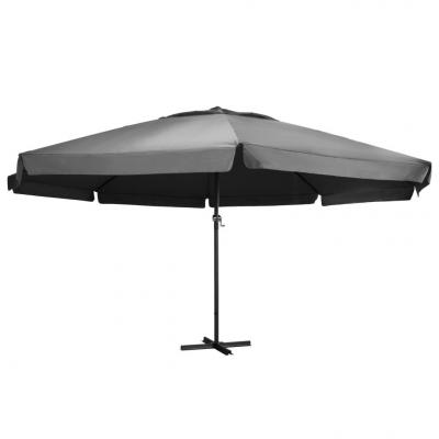 Emaga vidaxl parasol ogrodowy na słupku aluminiowym, 600 cm, antracytowy