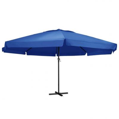 Emaga vidaxl parasol ogrodowy na słupku aluminiowym, 500 cm, lazurowy