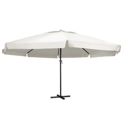 Emaga vidaxl parasol ogrodowy na słupku aluminiowym, 600 cm, piaskowy