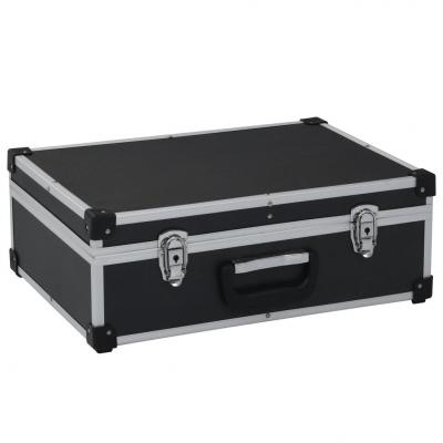 Emaga vidaxl walizka na narzędzia, 46 x 33 x 16 cm, czarna, aluminium