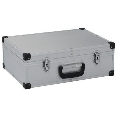 Emaga vidaxl walizka na narzędzia, 46 x 33 x 16 cm, srebrna, aluminium